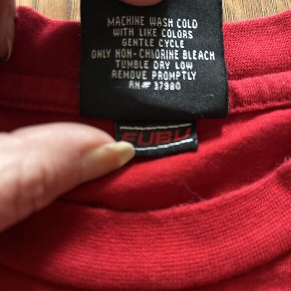 Fubu Old School Mens Heavy T Shirt Size XL Red Fubu Jeans Collection Vintage - Picture 5 of 8